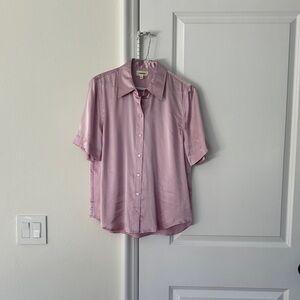 L'AGENCE Silk Button Down Blouse
